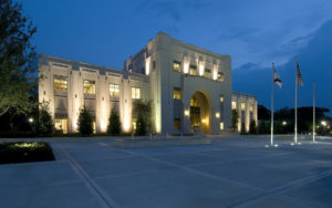 Nightime shot of city hall