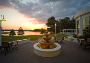 Fountain and lake