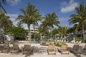 View of pool and landscaping at Hawk's Cay and Marina