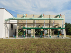 Exterior cooling towers on Valencia College Osceola Campus Building 4 & CEP