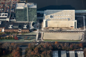 Bird's eye view of Dollar Tree Headquarters and Parking Garage