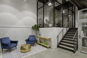 Luxury apartment lobby
