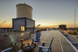 Firepit on roof of The Roebuck