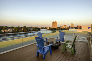 Roebuck firepit on rooftop