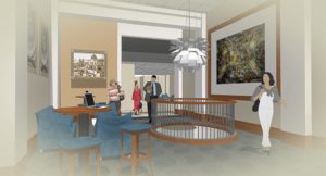Rendering of interior area