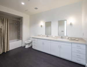 Valencia College interior construction of apartment bathroom