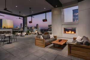 Interior construction digital preview of fireplace terrace