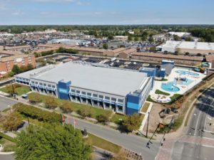 Hampton Virginia Aquaplex exterior, demonstrating Clancy and Theys' construction management services