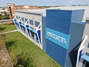 Hampton Virginia Aquaplex exterior, demonstrating Clancy and Theys' construction management services