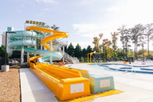 Hampton Virginia Aquaplex's outside water slide