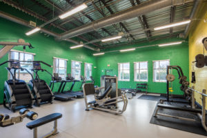 Milwee Middle School interior construction of a gym