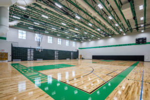 Milwee Middle School interior construction of gym