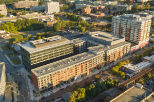 Smoky Hollow exterior from aerial view in Raleigh