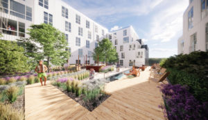 Geerhouse VDC construction renderings of courtyard