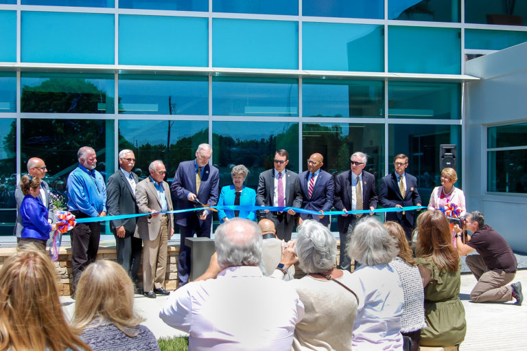 A ribbon-cutting for Allied Health Center