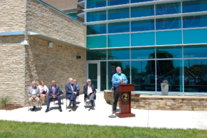 A ribbon-cutting ceremony for Allied Health Center