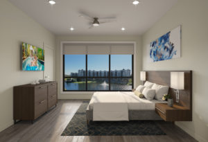 Virtual design interior design construction of The Terraces bedroom